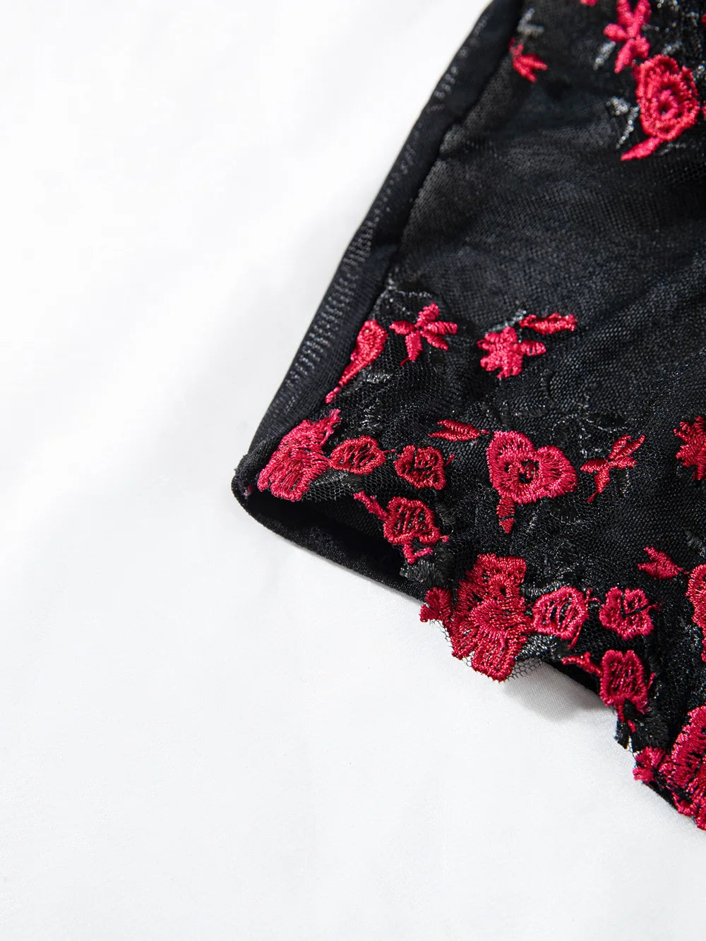 Embroidered Floral Fishbone