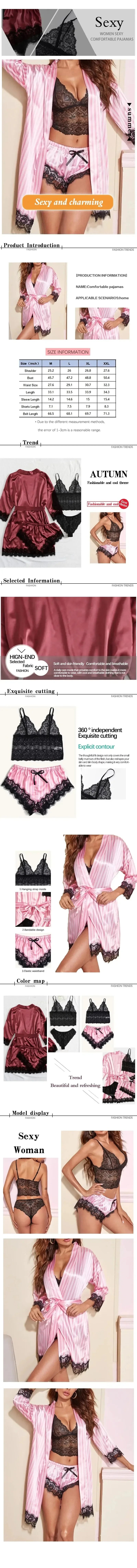 4Pcs Pyjama Fashion and Soft Comfortable Nightwear Satin