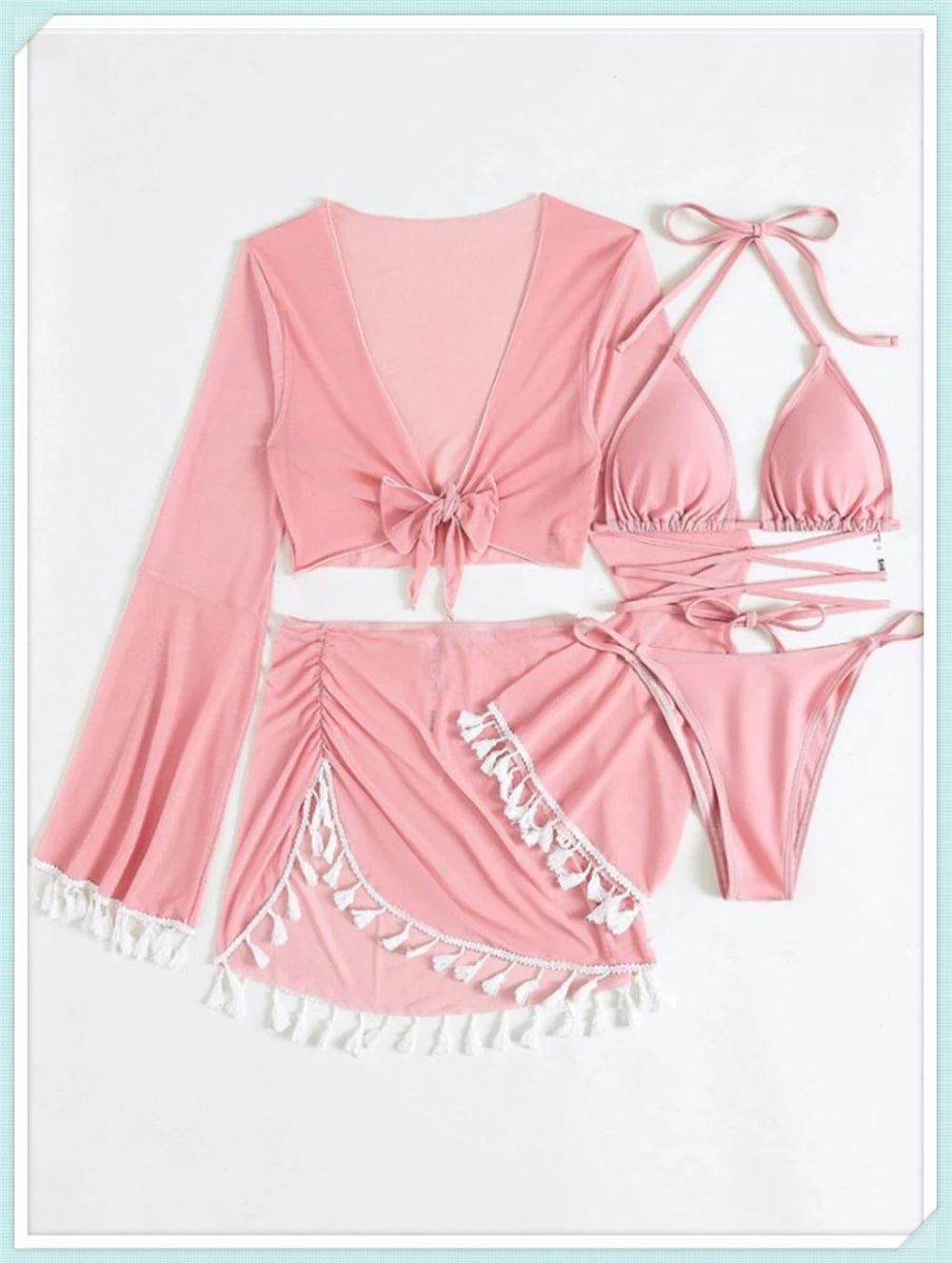 Bikinis Solid Swimwear Cover Up Swimsuit Bathing Suit Beachwear