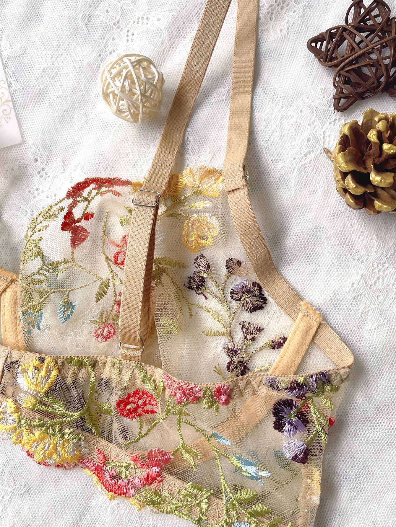 Floral Embroidery Lingerie