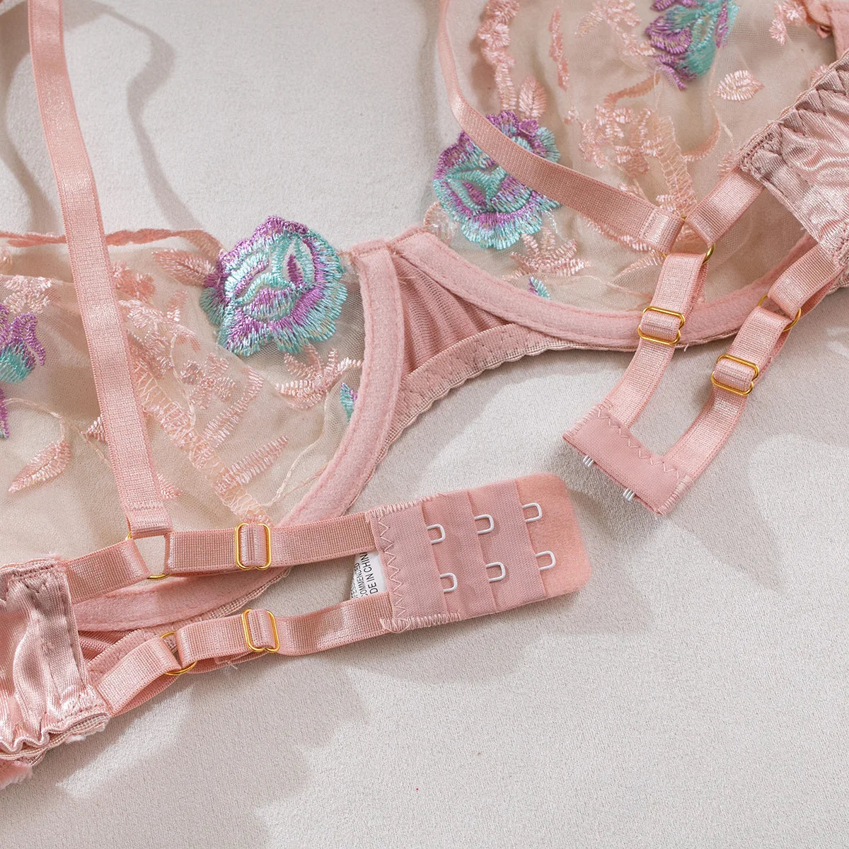Unlined Floral Embroidery Lingerie Fancy Erotic Outfits