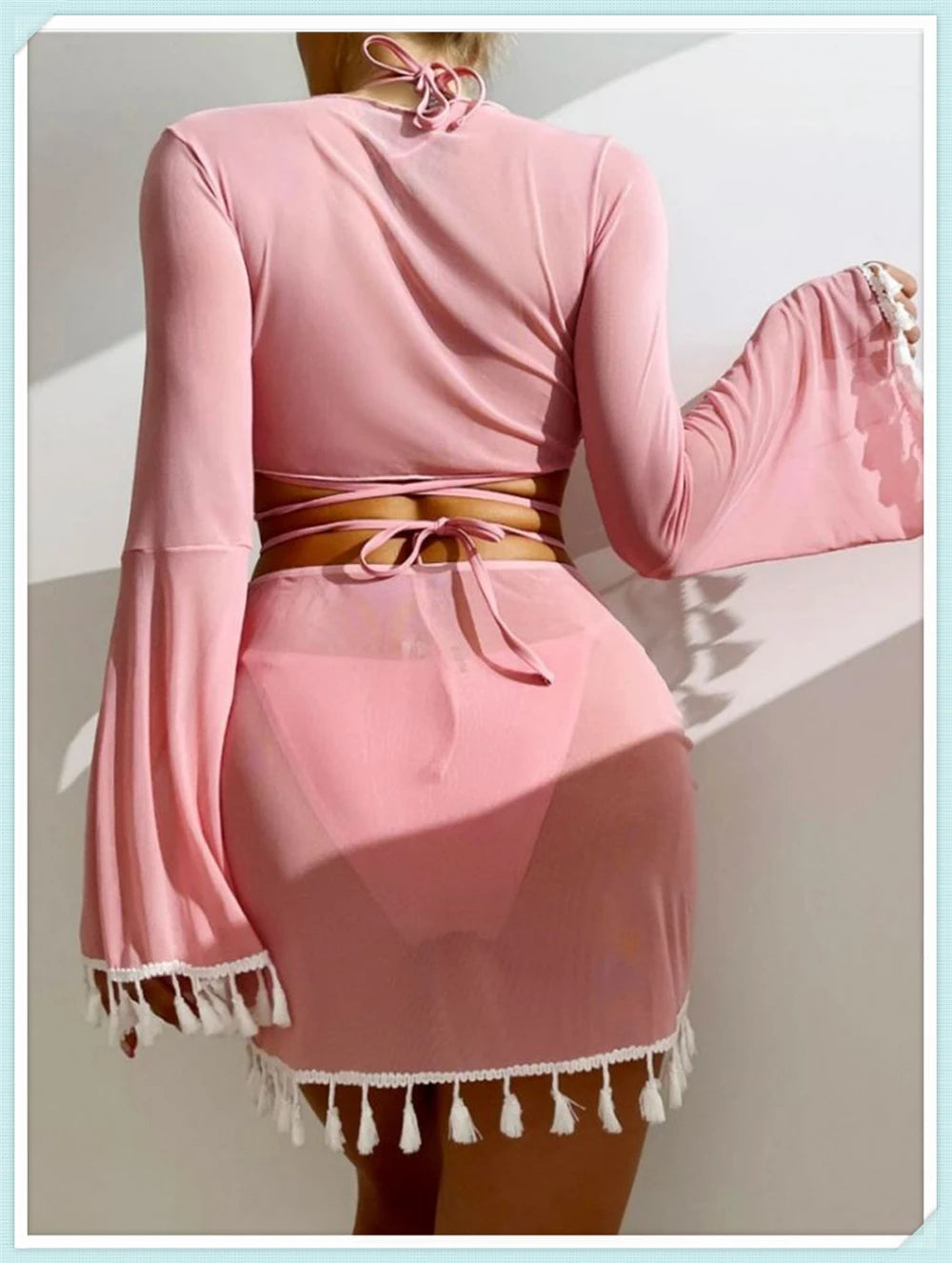 Bikinis Solid Swimwear Cover Up Swimsuit Bathing Suit Beachwear