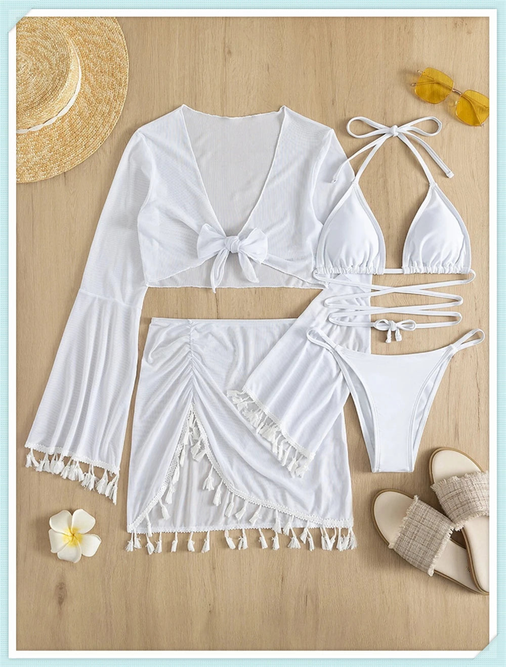 Bikinis Solid Swimwear Cover Up Swimsuit Bathing Suit Beachwear