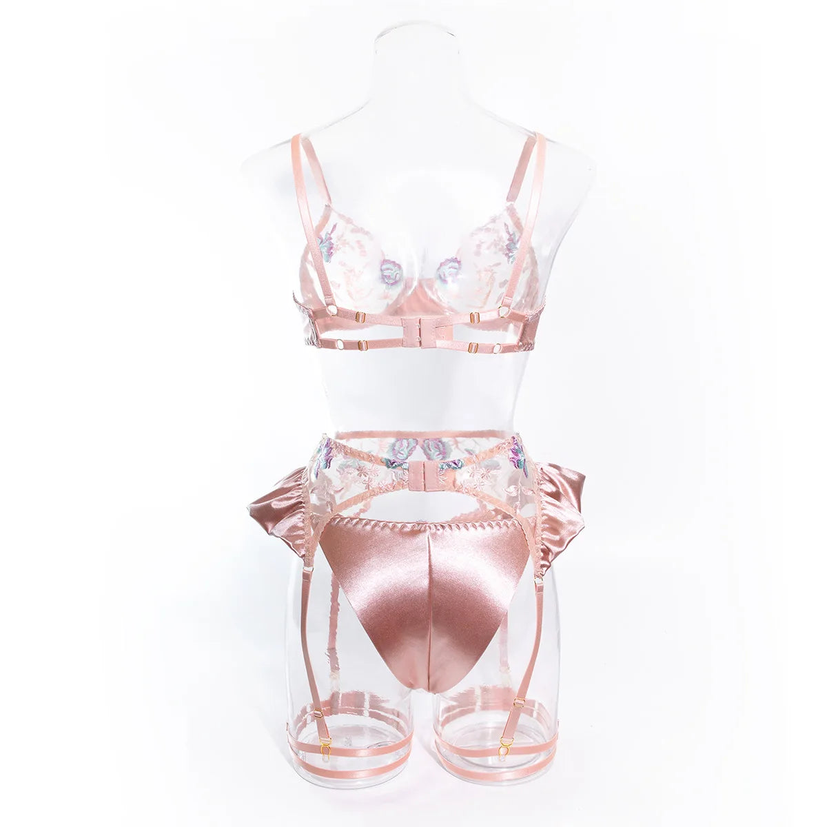 Unlined Floral Embroidery Lingerie Fancy Erotic Outfits