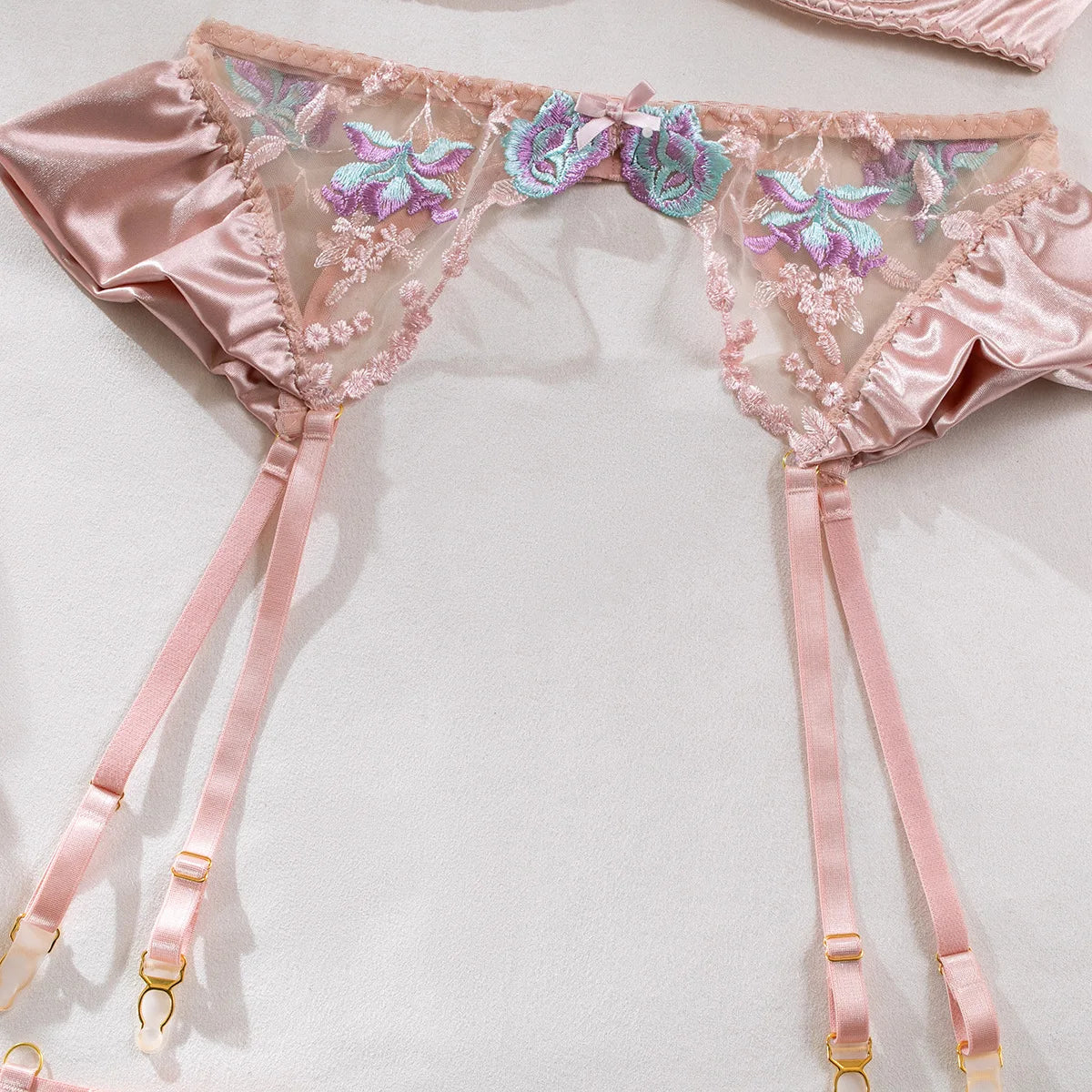 Unlined Floral Embroidery Lingerie Fancy Erotic Outfits