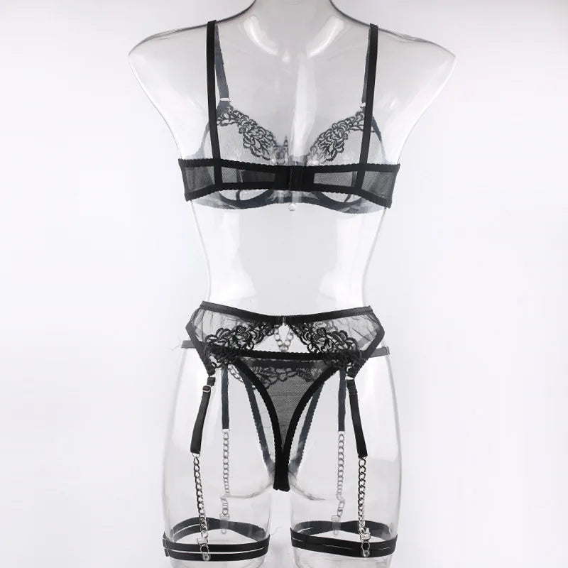 Luxury Lingerie Fancy Underwear Intimate Set 4-Pieces