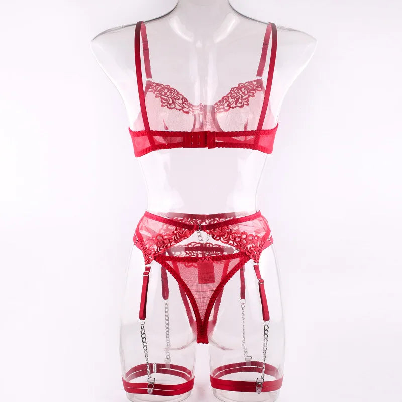 Luxury Lingerie Fancy Underwear Intimate Set 4-Pieces
