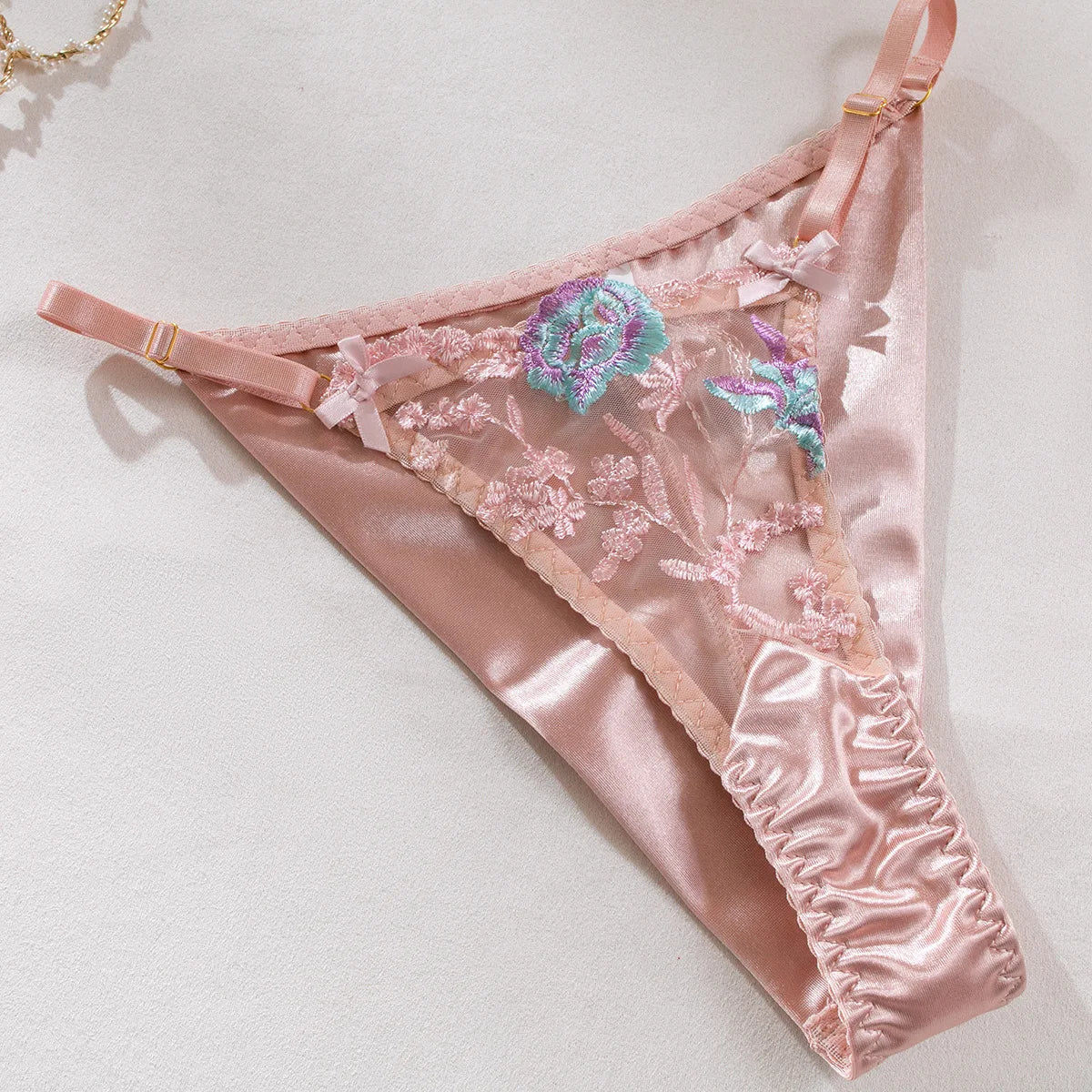 Unlined Floral Embroidery Lingerie Fancy Erotic Outfits