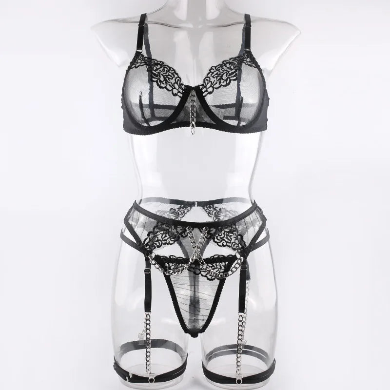 Luxury Lingerie Fancy Underwear Intimate Set 4-Pieces