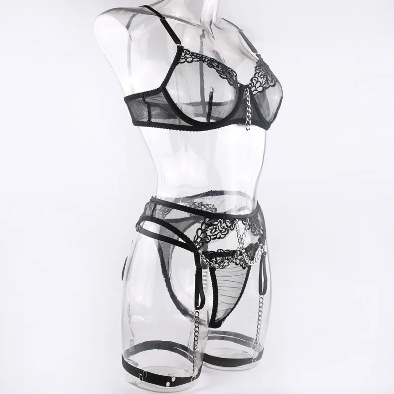 Luxury Lingerie Fancy Underwear Intimate Set 4-Pieces